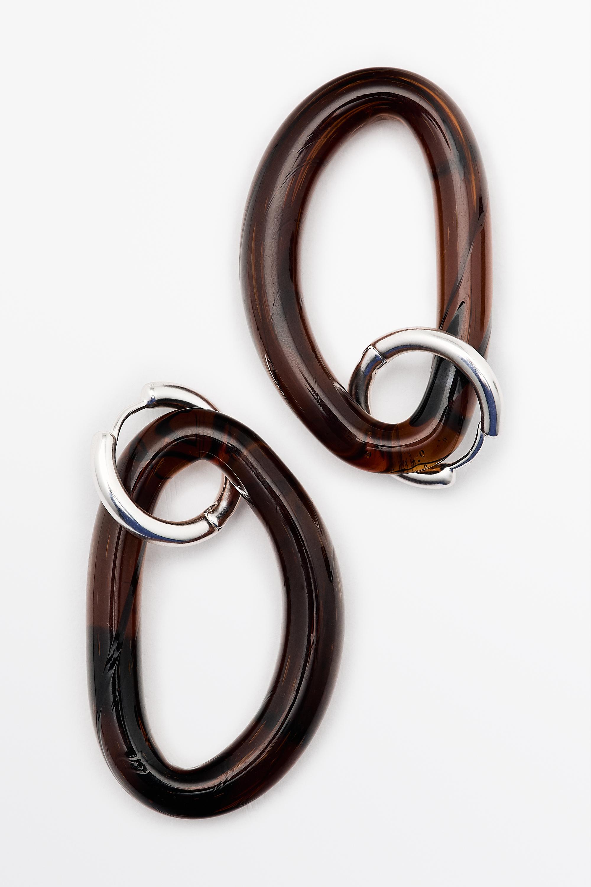 Glass hoop earrings